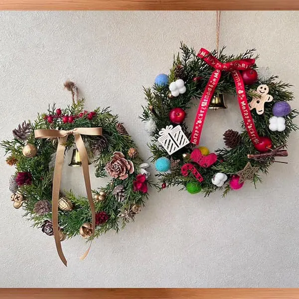 アーティフィシャルフラワーでクリスマスリースづくり - @ツクル∞ジブン